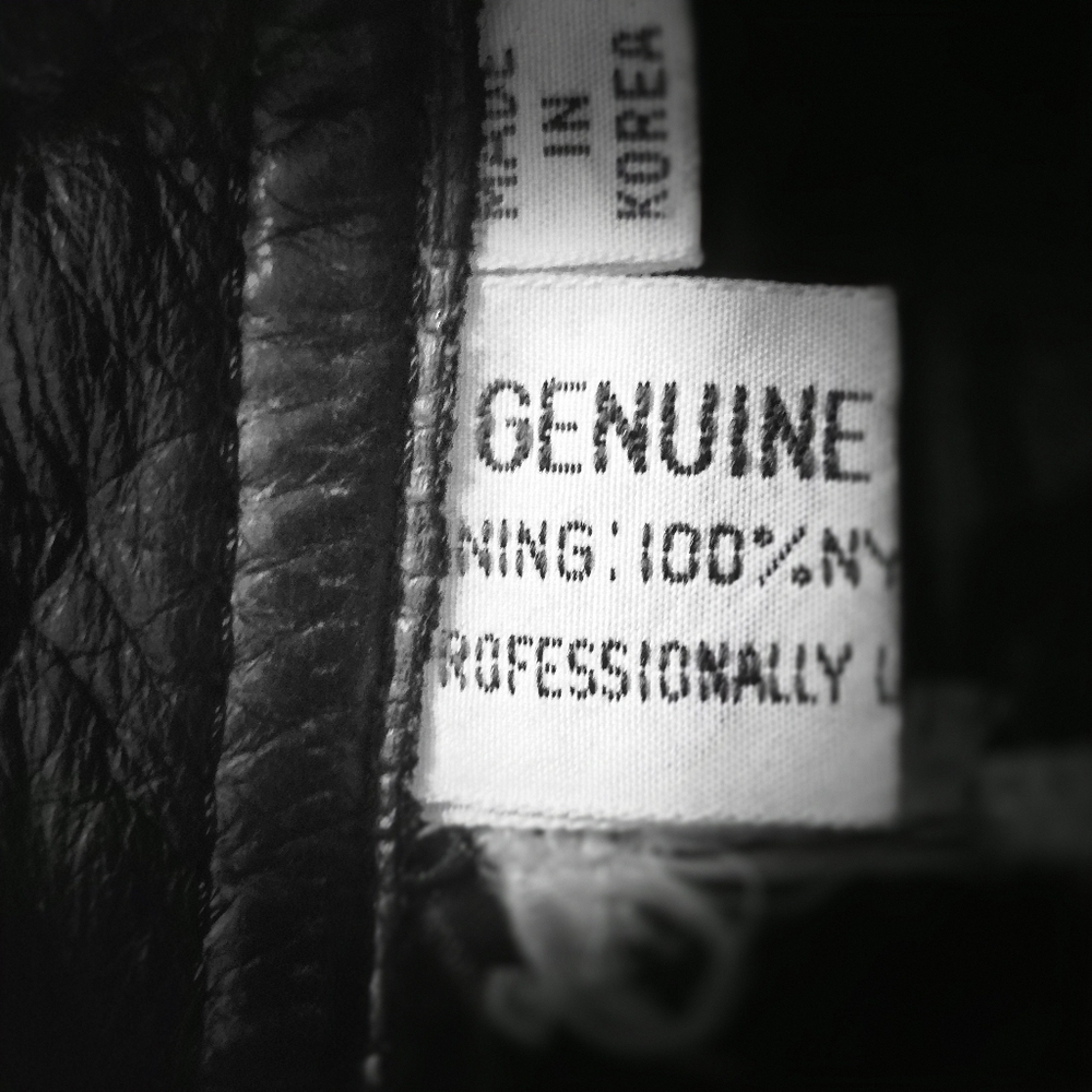 Vintage Genuine Leather With Leopard Print Pencil Skirt Color Black - Picture 8 of 8